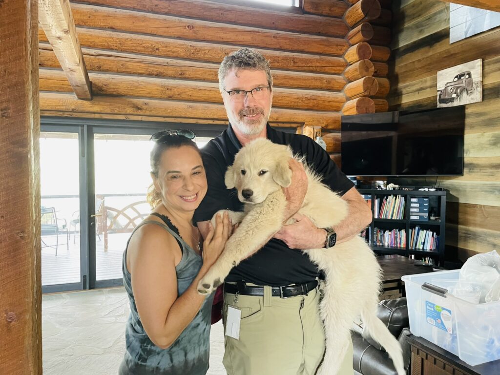 Betty and Chris with their Colorado mountain dog puppy Rocky Morrison